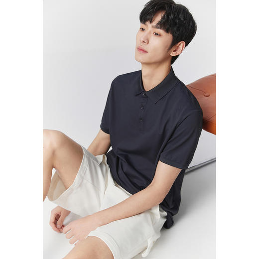 GXG男装【含桑蚕丝&莫代尔】25夏季凉感透气男式翻领短袖POLO衫K&C 商品图6