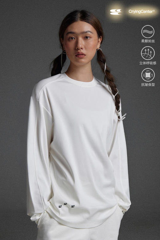 CryingCenter 长绒棉系列-后一片式结构中性长款tee 哭喊中心 商品图5