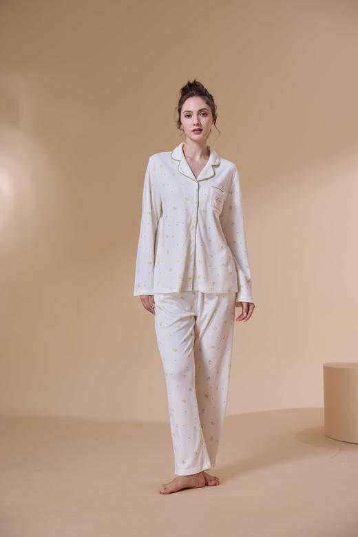 【第二件 0 元｜ 满2件 5 折】【秀黛】女针织印花长袖套装女士春秋睡衣家居服S3551016T【门店同款】 商品图6