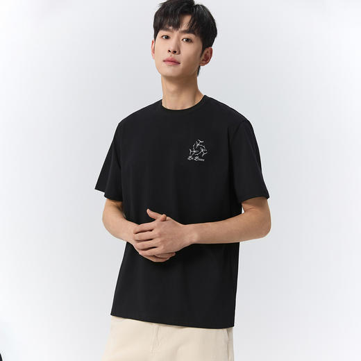 GXG男装【凉感面料】25夏季凉爽透气百搭打底运动短袖男式圆领T恤K&C 商品图5