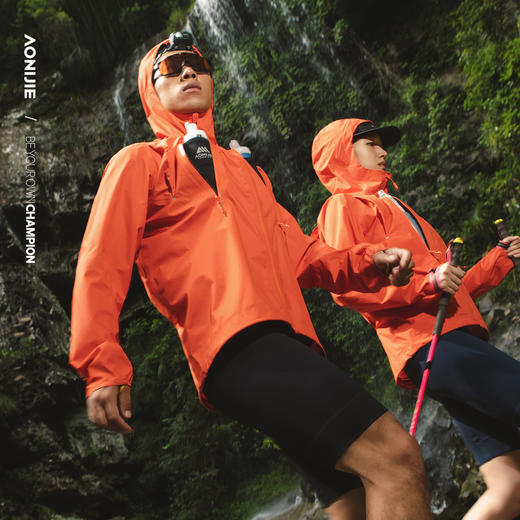 奥尼捷轻便越野跑冲锋衣跑步运动男女防风防水户外专业压胶风衣/FM5216 商品图3