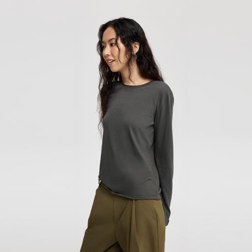 oneup亚麻散边合身长袖 商品图3