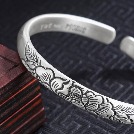 【花气袭梦】子佩集S999手工银手镯原创设计【55011205】2506 商品图4