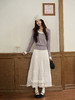 鹿向南「秋叶私喃」米白色蕾丝拼接宽松半身裙秋季新款休闲长裙女 商品缩略图2