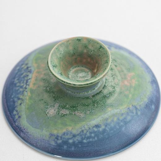 【青绿山水·可悬停窑变盖碗茶杯】敦煌青绿山水窑变盖碗可悬停 中式陶瓷家用功夫泡茶碗 创意使用个人礼品 商品图4