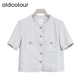 oldcolour商场同款夏季小香风气质圆领直筒短外套女P27041024