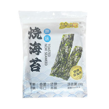 三十二个赞原味脆海苔100g宝宝儿童零食无添加休闲零食健康无糖高钙成长 /休闲食品 /海味零食 /海苔 商品图3