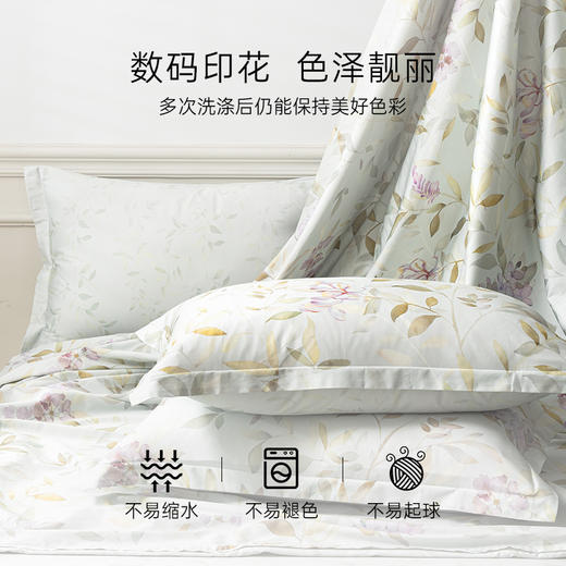 2025年新款雅芳婷全棉床上五件套床笠款纯棉贡缎田园印花被套床品 商品图4