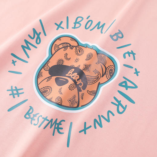 GXG男装【卡通小熊】夏季时尚百搭男女同款腰果花熊圆领短袖t恤K&C 商品图7