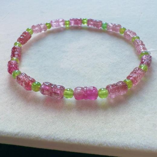 4.6-7mm单圈粉碧玺手串 商品图0