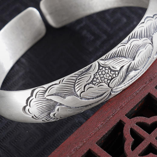 【莲开好运】子佩集S999手工银手镯原创设计【55011203】2506 商品图7