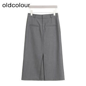 oldcolour商场同款夏款纯色开叉通勤半身裙女GP21063712