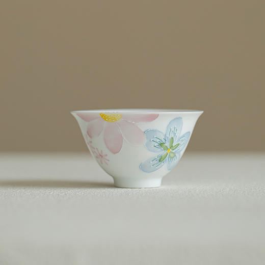 束刻/有田烧/花硕满目/圆逸杯/白瓷手绘花朵小茶杯陶瓷有田烧品茗杯功夫茶具家用茶室喝茶杯 商品图4