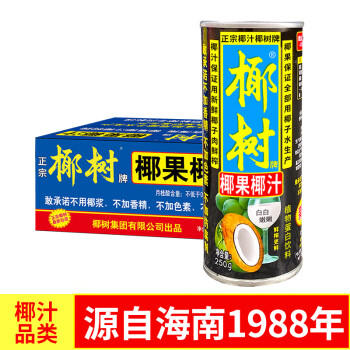椰树椰果椰汁 250g*24罐 植物蛋白饮料 正宗海南特产 整箱装 /水饮冲调 /饮料 /植物蛋白饮料 商品图1