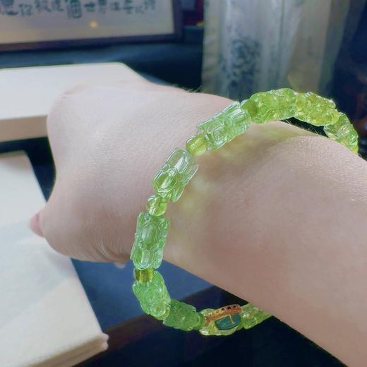 6-10mm单圈莲花绿碧玺手串 商品图8