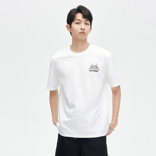 GXG男装【醒狮龙头】夏季时尚潮流撞色印花男士圆领百搭短袖t恤K&C 商品图4