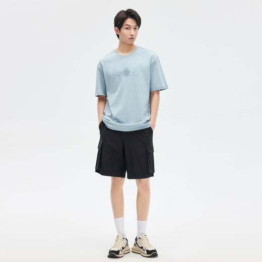 GXG男装【麦穗排版】夏季时尚简约字母图案男士纯棉圆领短袖t恤K&C 商品图5