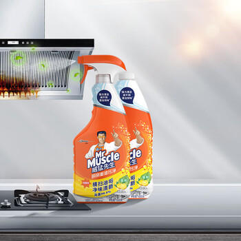 威猛先生（Mr Muscle） 油污清洁剂 455g+455g替换装 柑橘香 厨房重油污净 /家庭清洁/纸品 /家庭环境清洁 /油污清洁剂 商品图1