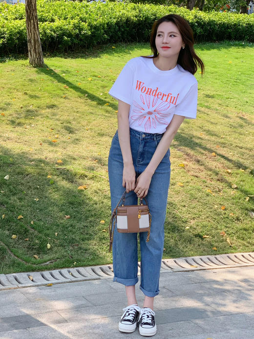 【百图lulu定制】【美胯老爹裤】遮肉显瘦实力派  经典复古 牛仔 老爹裤 九分裤 直筒裤 商品图4