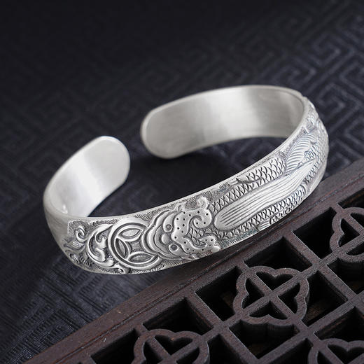 【貔貅聚财】子佩集S999手工银手镯原创设计【55091238】2506 商品图9