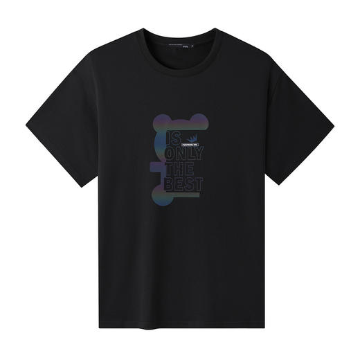 GXG男装【渐变字母】夏季时尚七彩熊反光印花男款圆领纯棉短袖t恤K&C 商品图2