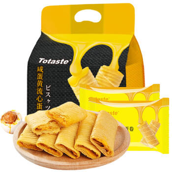 Totaste土斯咸蛋黄流心鸡蛋卷178g儿童孕妇健康休闲小零食年货送礼伴手礼 /休闲食品 /饼干 /蛋卷 商品图1
