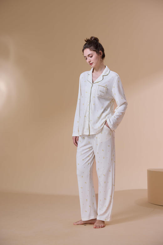 【第二件 0 元｜ 满2件 5 折】【秀黛】女针织印花长袖套装女士春秋睡衣家居服S3551016T【门店同款】 商品图5