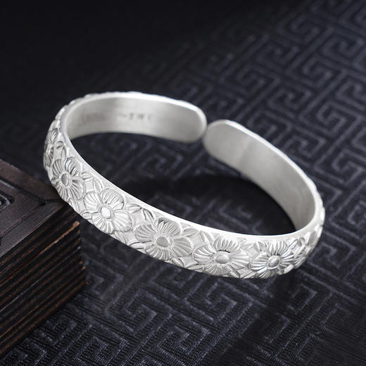 【花开成景】子佩集S999手工银手镯原创设计【55091148】2506 商品图1