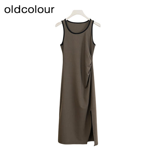 oldcolour秋季新品纯色时尚简约气质休闲两件套长袖连衣裙女DP381015A1 商品图2