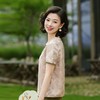 西子/非遗宋锦桑蚕丝宝相花新中式压襟短袖小上衣/SYBH1789 商品缩略图8