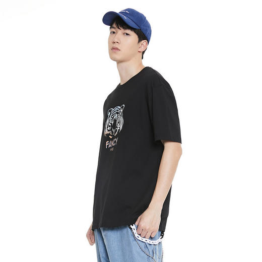 GXG男装【潮流虎头印花】夏季休闲男士t恤纯棉百搭短袖K&C 商品图2