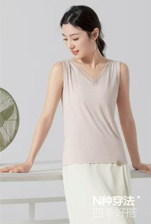 LS竹纤维女士时尚蕾丝大版背心2822 商品图0