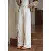 鹿向南「香颂奶霜」百搭杏白色牛仔裤女秋高腰显瘦垂感直筒阔腿裤 商品缩略图0