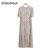 oldcolour商场同款夏款V领时尚碎花短袖连衣裙女GP21101734 商品缩略图1
