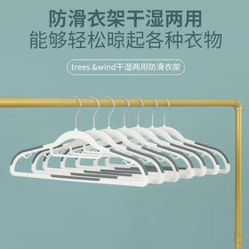 【Trees&wind干湿两用衣架】 晾晒无痕塑料超防滑衣架   天然橡胶材质干湿两用