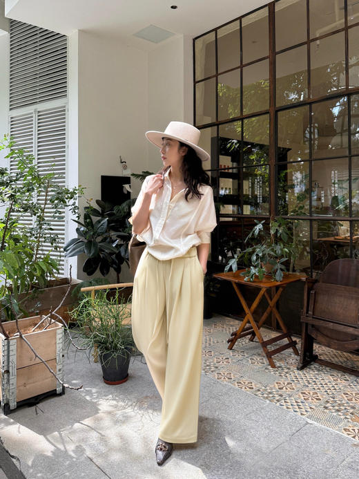 天猫同步【垂顺有型】拉夏贝尔/La Chapelle纯色抽绳松紧腰休闲阔腿裤秋季2025年新款★ 商品图9