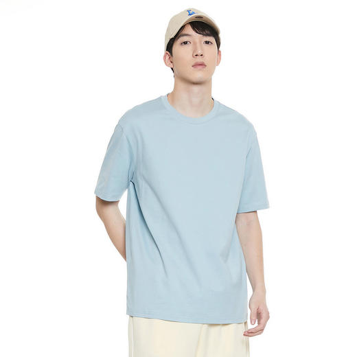 GXG男装【百搭纯色】夏季宽松纯棉休闲短袖T恤男K&C 商品图12