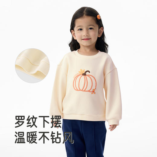 英氏男女童加绒卫衣秋冬新款儿童圆领长袖套头衫宝宝休闲保暖上衣 商品图3
