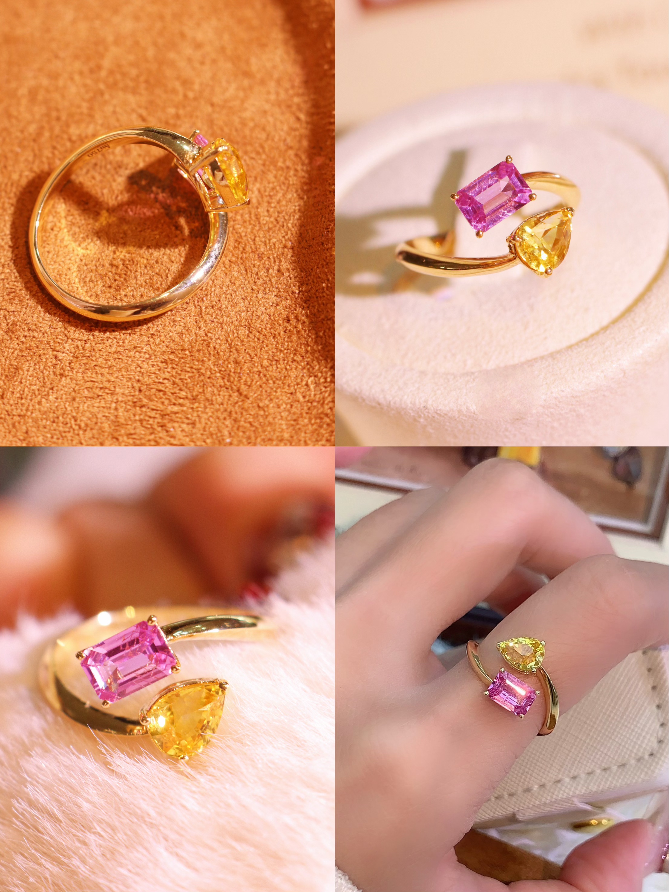 【梁小姐彩宝】18K金斯里兰卡蓝宝石双石款戒指1.95克拉（3-5天左右）