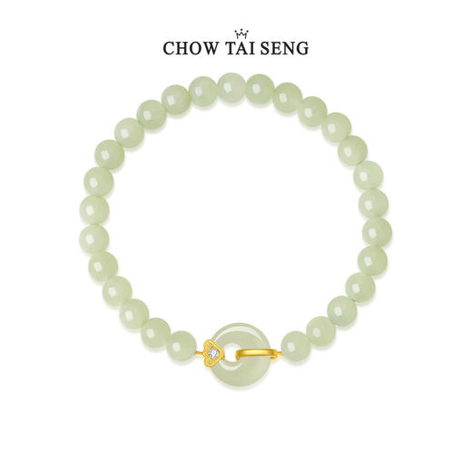 周大生平安扣和田玉纯银项链女款新中式国风锁骨链七夕礼物送女友 商品图5