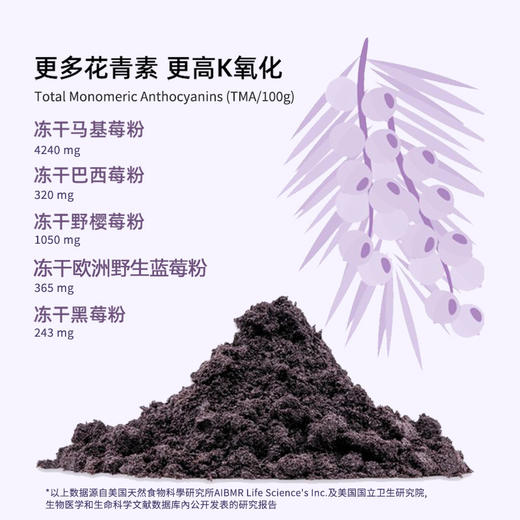 Dewi Superfoods黛维巴西莓冻干粉花青素酸奶代餐紫黑进口Acai 商品图2