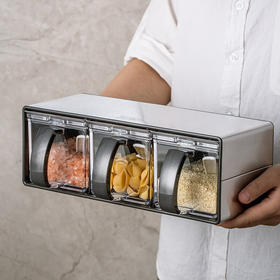 阿司倍鹭(ASVEL)不锈钢调味盒家用调料罐组合套装横竖两用640mLX3