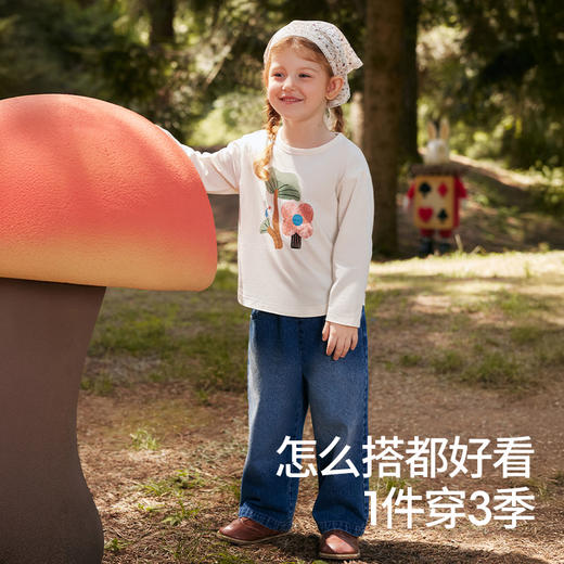 贝肽斯儿童长袖T恤纯棉A类2025新款女童上衣秋装宝宝打底衫可爱 商品图4
