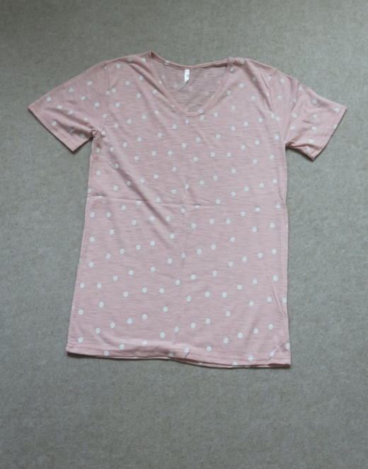 简单粗暴的 哈！女段 韩品订单 软薄竹节棉 V领直身 瘦长型 短袖Tee 商品图0