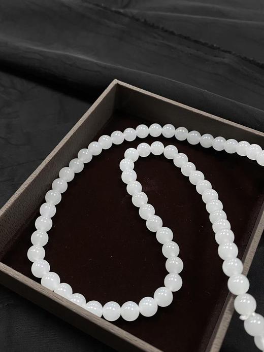 【于田产和田玉95料羊脂白卡6圆珠项链】规格6mm，出证书，发货1~五天，48小时鉴赏期 商品图1