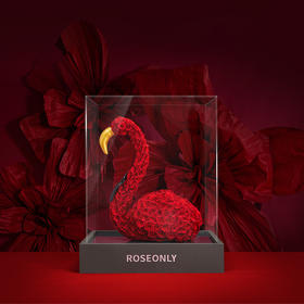 【新品爱礼】ROSEONLY诺誓 高端定制 永生玫瑰 公仔系列 玫瑰火烈鸟	 送朋友 情人节礼物