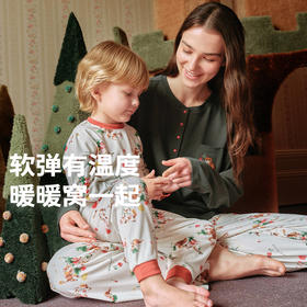 cutelife【亲子家居服】竹棉针织家居服套装亲子装一家三口宝宝睡衣杜杜亲子
