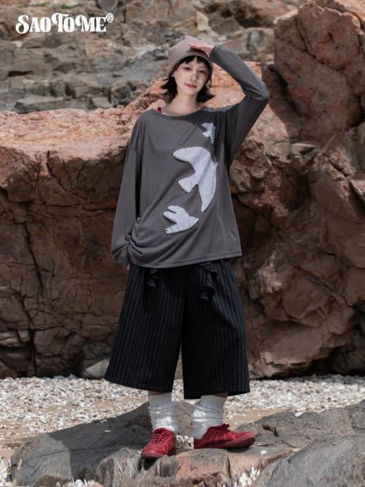 早乙女惠子saotome/STMTX13133/镂空贴布飞鸟长袖T 商品图2