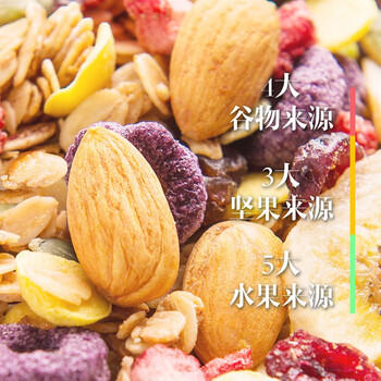 蜜思诺燕麦片坚果水果烘焙麦片营养早餐食品晚餐代餐冲饮即食两罐1000g /水饮冲调 /冲饮谷物 /混合麦片 商品图2