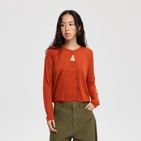 oneup羊毛吊带开衫两件套